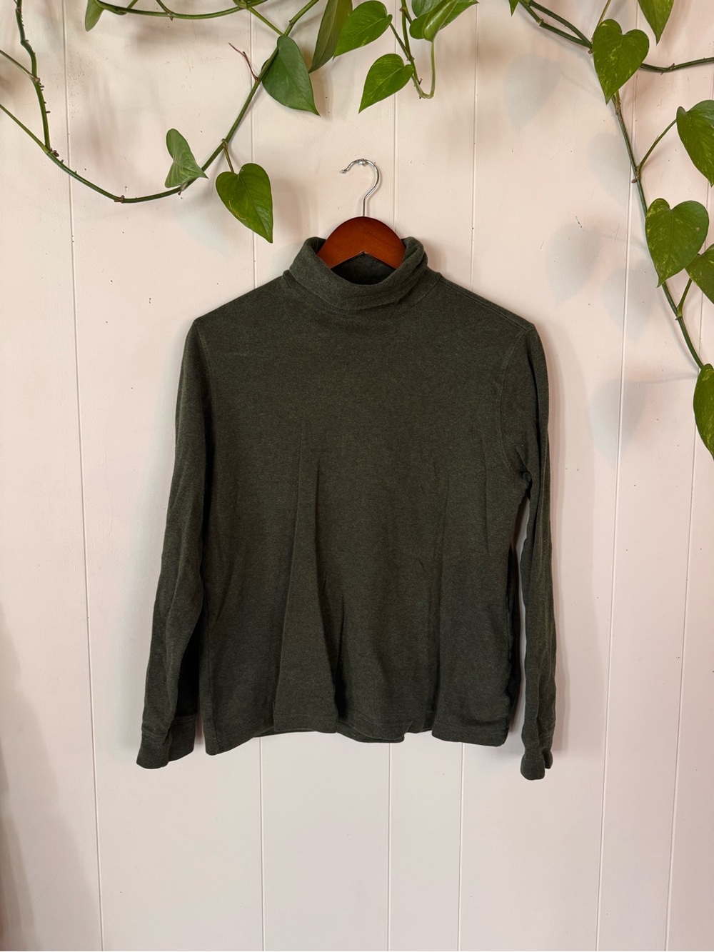 Lands' End Olive Green Long Sleeve Turtleneck